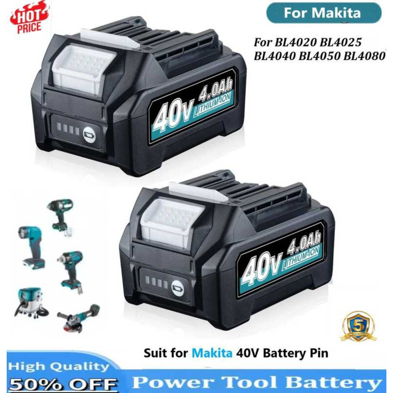 ชิ้น 2 BL4050 BL4040 4.0Ah 40V XGT MAK40V ทดแทนสำหรับ Makita BL4050F BL4025 แบตเตอรี่ลิเธียมไอออน 40