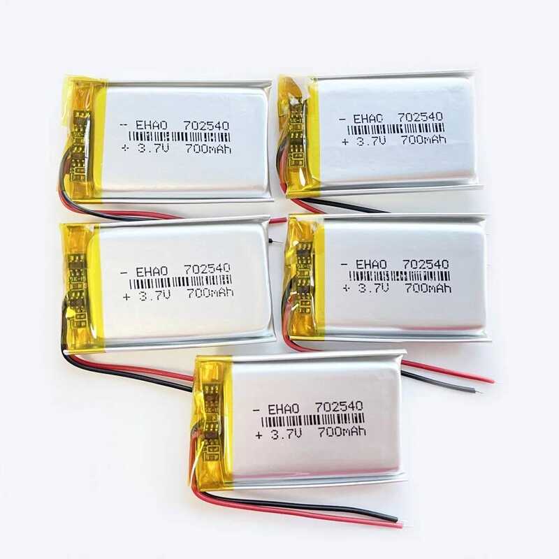 x 5 PCS 3.7V 700mAh แบตเตอรี่ลิโพแบบชาร์จได้ 702540 สำหรับปากกาบันทึก MP3 GPS หุ่นยนต์จำลองลำโพงบลูท