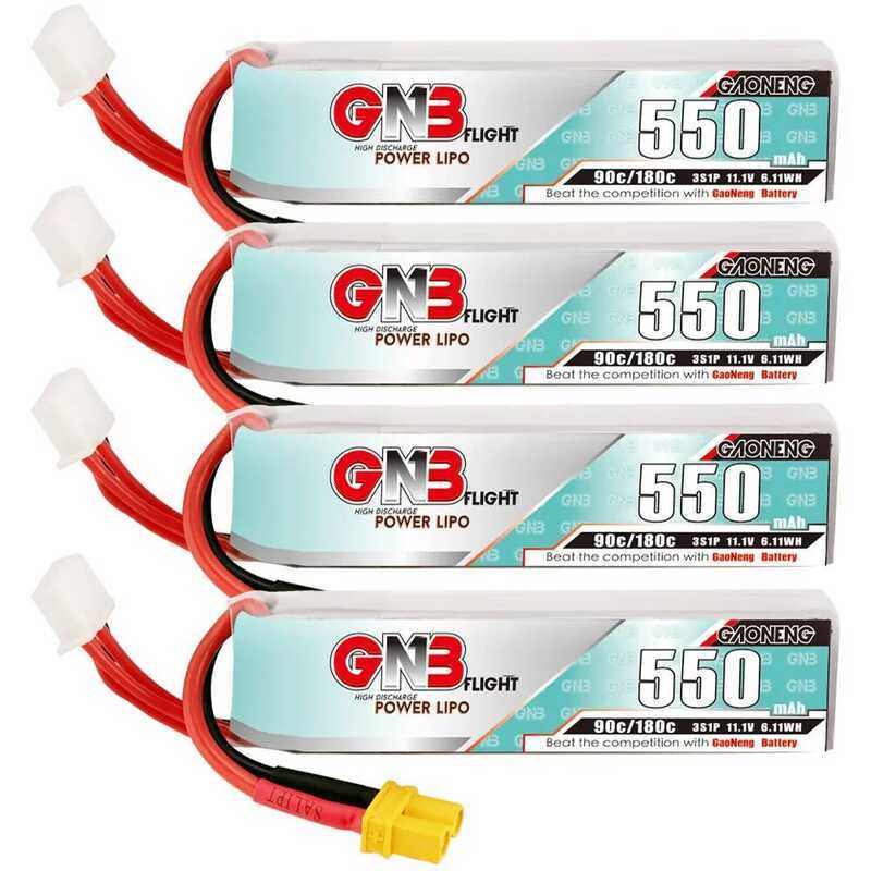 GNB แบตเตอรี่ลิเธียมโพลิเมอร์ 3S 550mAh 90C/180C 11.1V สำหรับควอดคอปเตอร์ เฮลิคอปเตอร์ FPV ชิ้นส่วนโ