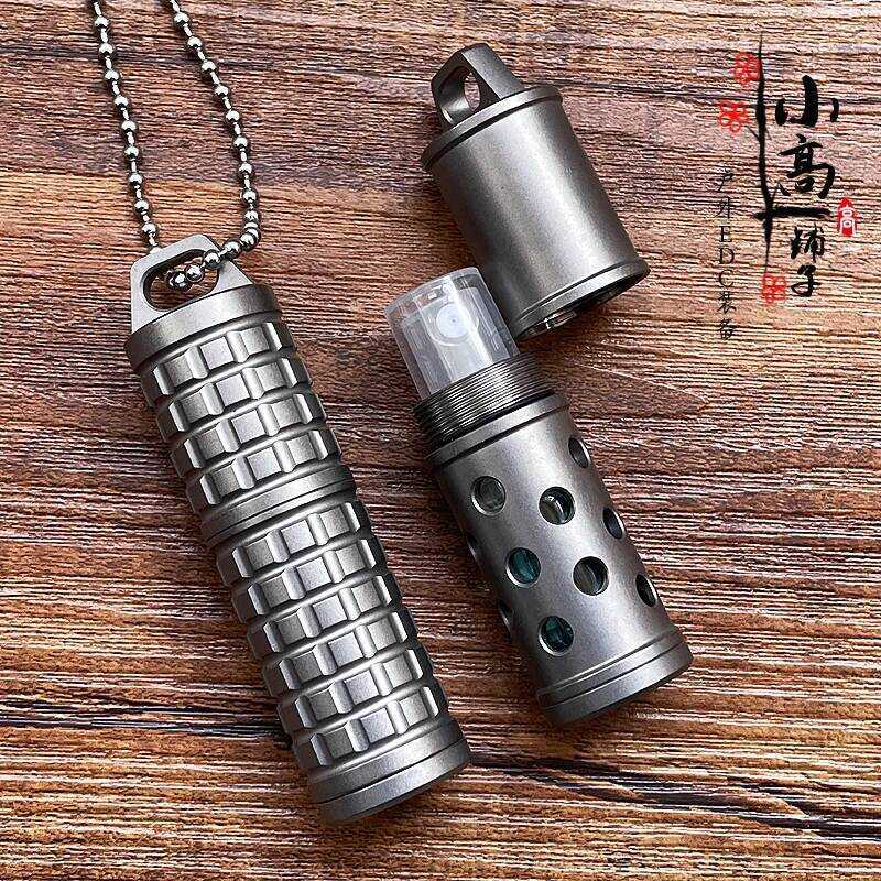 C EDC Titanium Alloy Box Paracord Knife Beads Storage Box EDC Toys Outdoor Tools Box