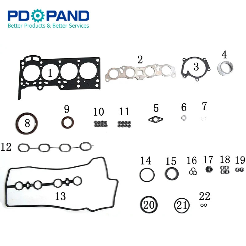 1SZ-FE Engine Overhaul Rebuilding Gasket Kit 04111-23040 forToyota YARIS/VITZ SCP1_ ECHO Hatchback