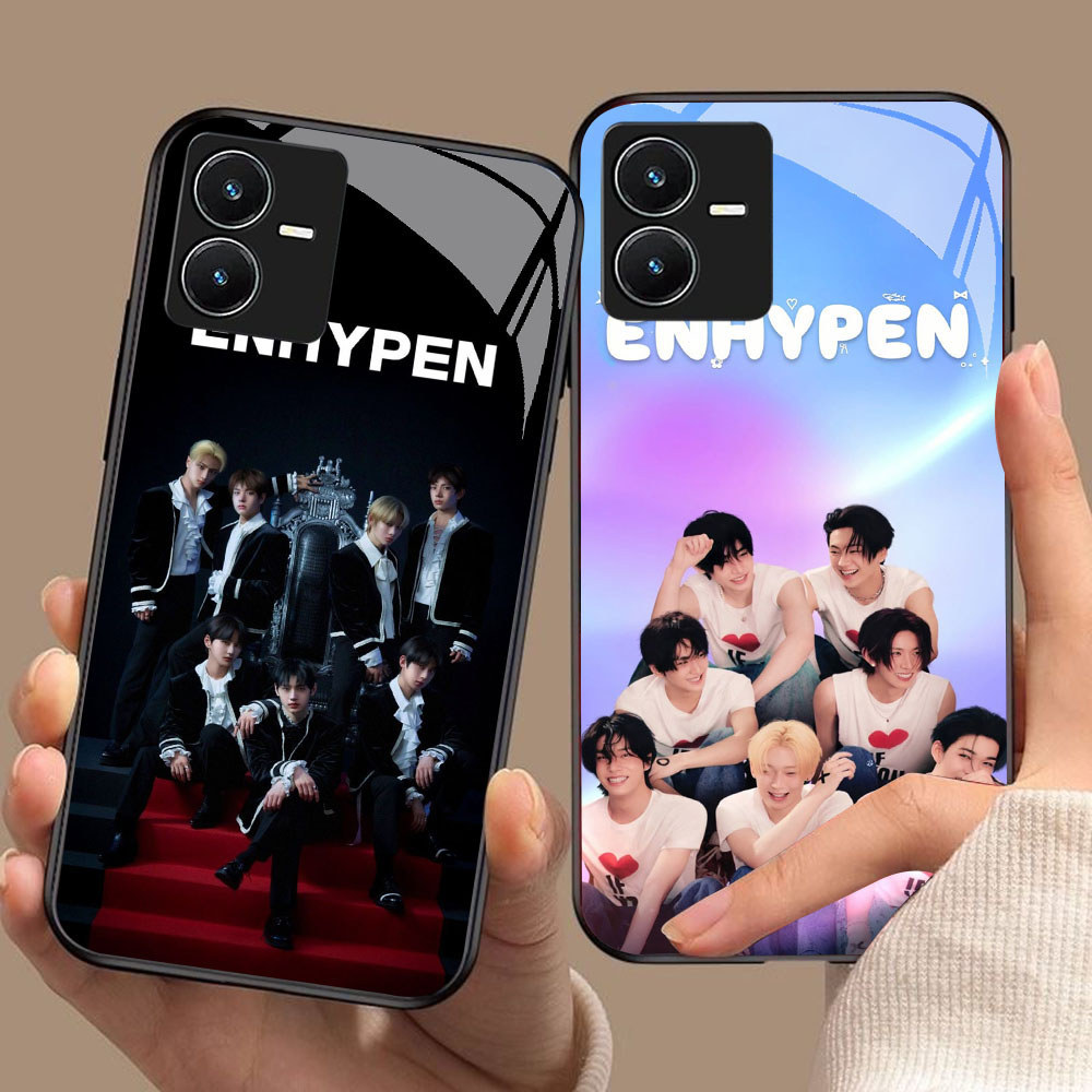 YS-81 OT7 Enhypen HD Glass Casing สําหรับ VIVO Y22 Y35 Y75 Y28 Y22S V25 Y55 iQOO Z6