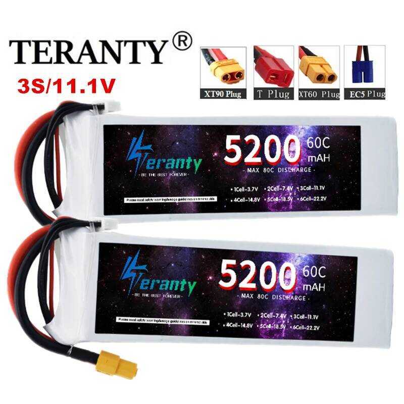 3S แบตเตอรี่ลิโพ 5200mAh 11.1V 60C พร้อมปลั๊ก XT60 DEANS T XT90 EC5 สำหรับควอดคอปเตอร์ RC FPV โดรนแข