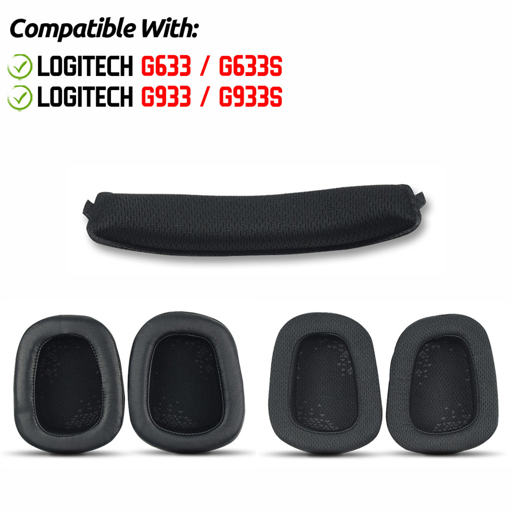 สําหรับ Logitech G933 G933S G633 G633S หูฟังแผ่นรองหูฟังฟองน้ําชุดหูฟัง Earmuffs เปลี่ยนฝาครอบ