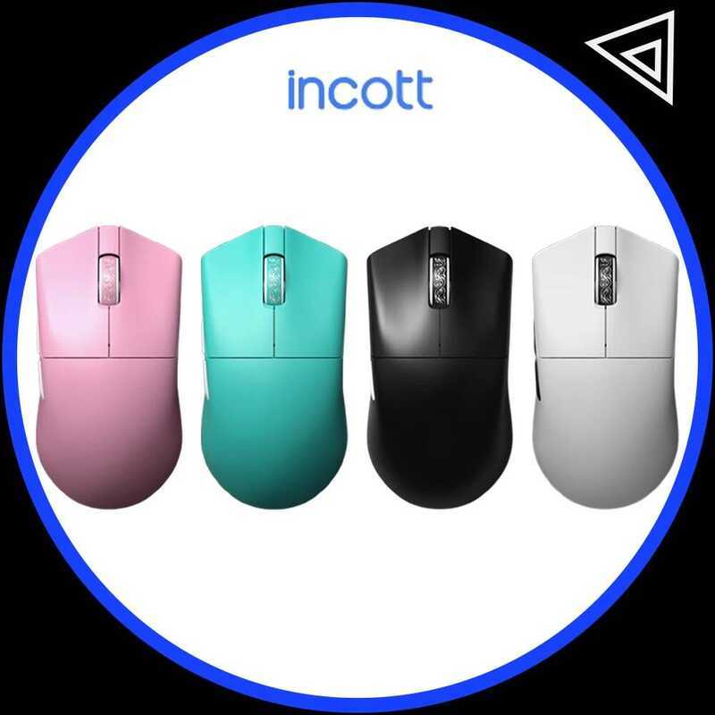 Incott ไม้เมาส์ไร้สาย 029 Tri Mode Paw3950 Paw3395 8000Hz ความล่าช้าต่ำ น้ำหนักเบา อุปกรณ์เสริมสำหรั