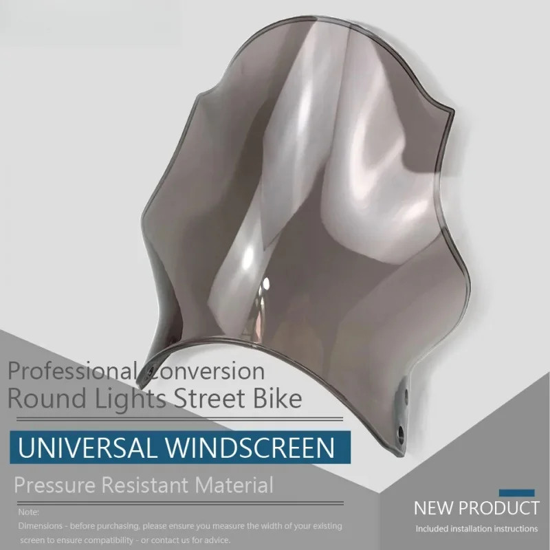 For Honda Cb400 Cb750 Kawasaki ZR750 ZRX 400 Yamaha Suzuki SV650 Windshield Round Headlight Street