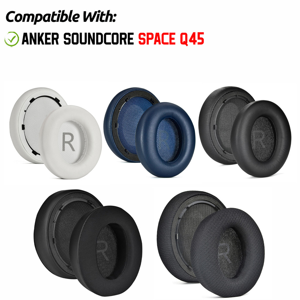 สําหรับ Anker Soundcore Space Q45 หูฟังแผ่นรองหูฟังฟองน้ําชุดหูฟัง Earmuffs เปลี่ยนฝาครอบ