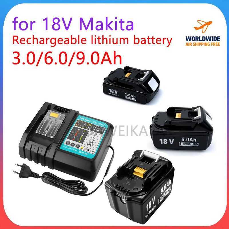 Makita สำหรับแบตเตอรี่ลิเธียม 18V BL1850B 6.0Ah ทดแทนสำหรับเครื่องมือไฟฟ้า LXT TD173D BL1830 BL1860