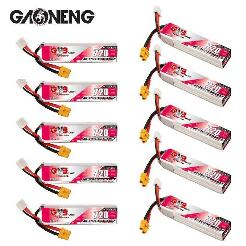 ชิ้น/ชุด 1-10 GAONENG GNB 2S HV แบตเตอรี่ Lipo 720mAh 7.6V 100C/200C ปลั๊ก XT30U-F สำหรับชุดเฟรม RC