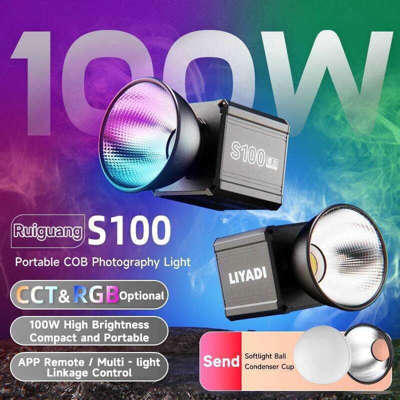 YSKE 100W การถ่ายภาพอุณหภูมิสี Dl 2700K-6500K ขนาดเล็ก RGB เติมแสงสําหรับกลางแจ้งและสตรีมสด
