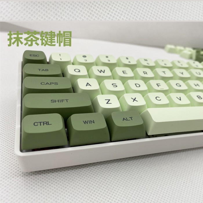 มัทฉะเกาหลี, ไทย, ญี่ปุ่นและอังกฤษขนาดเล็กครบชุด PBT Sublimation XDA Keycaps เหมาะสําหรับ 61/64/68/8