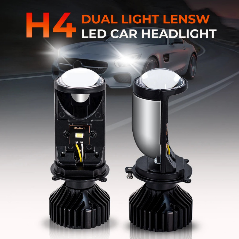 Super Bright Mini Canbus Y6 H4 LED 120W Car Headlight 6500k Lens Auto Lamp H4 12000LM Fog Lights Bu