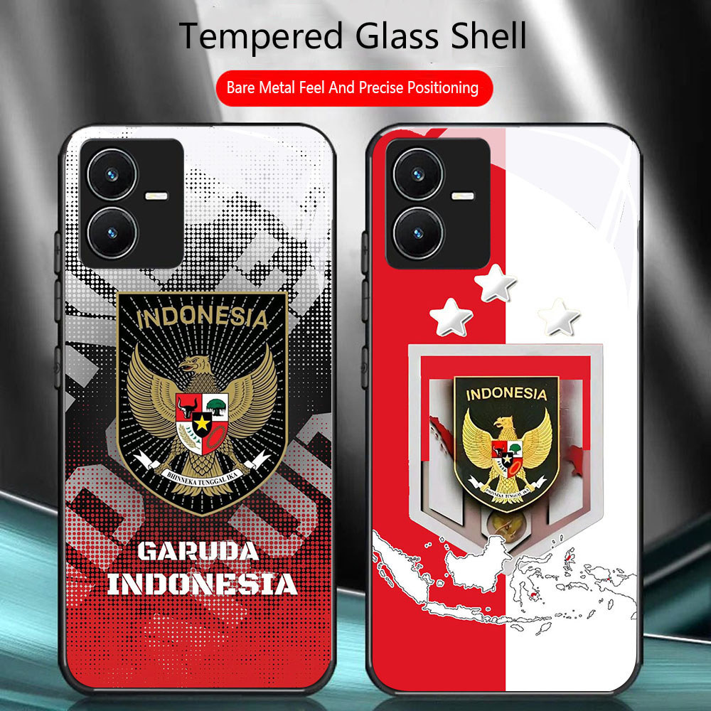 TS-92 ทีมชาติอินโดนีเซีย HD แก้วสําหรับ VIVO Y22 Y35 Y75 Y28 Y22S V25 Y55 iQOO Z6