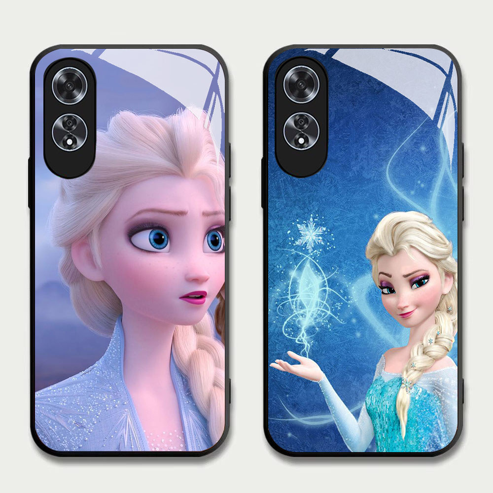 TS-18 Frozen Princess HD Glass Casing สําหรับ OPPO A60 A38 A79 A98 A78 A18 A58 Reno 8T 11F