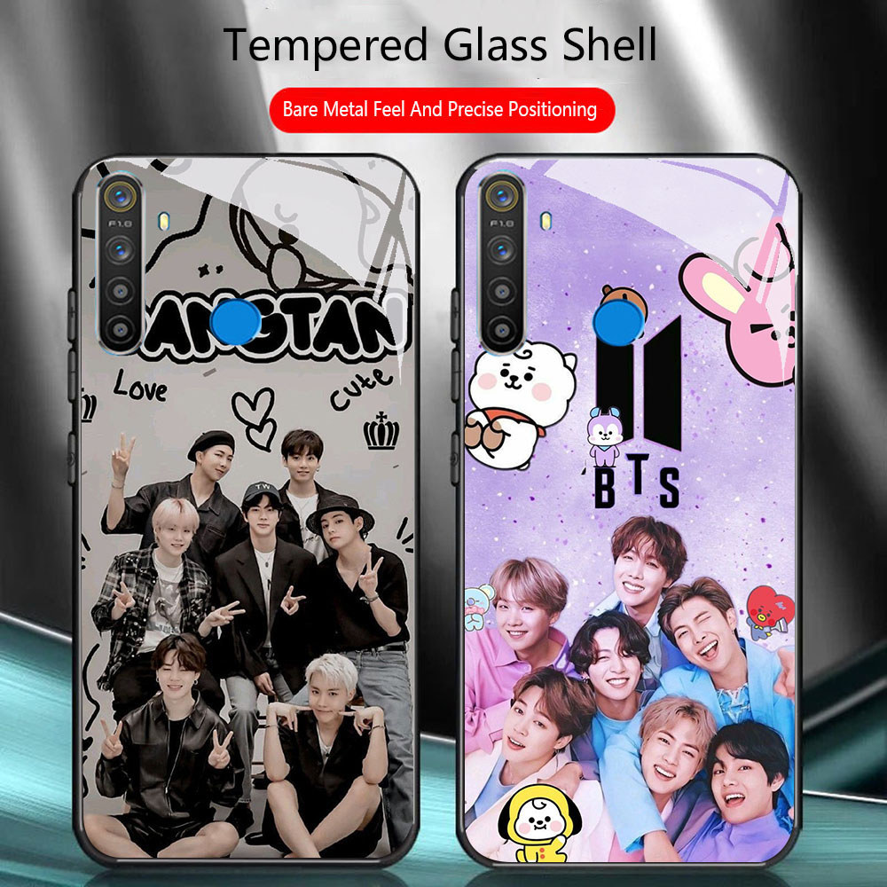 TS-44 BTS ARMY HD แก้วสําหรับ Oppo Reno 12F 13F F27 Realme 5 5i 5S 3 3i 6i 7 C65 Narzo 10 10A 20A Pr