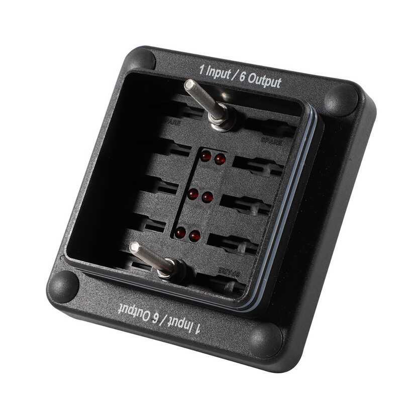 2021 สไตล์ใหม่ One In 6 Out Fuse Holder พร้อมแถบไฟแผ่นยางเสริมกันน้ํา 12-32V DC 100A