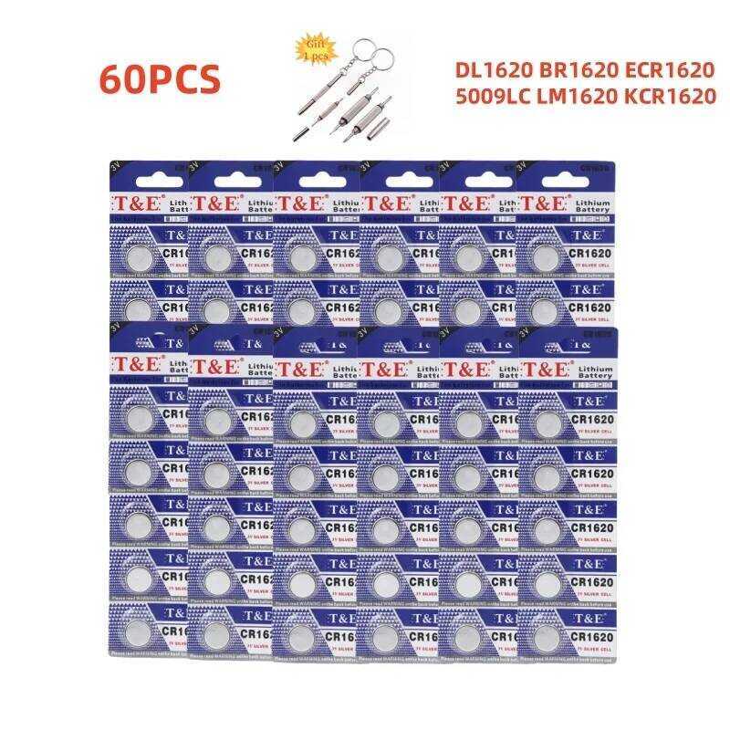 3V แบตเตอรี่ลิเธียม แบบปุ่ม CR1620 DL1620 BR1620 ECR1620 5009LC LM1620 KCR1620 สำหรับนาฬิกาและกุญแจร