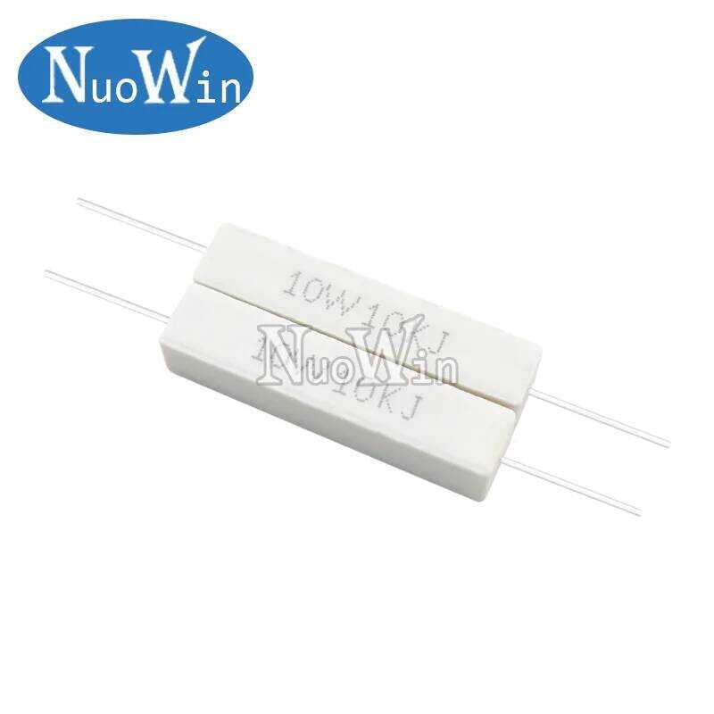 ชิ้น 10 ตัวต้านทานซีเมนต์ 10W 5% ความต้านทาน 0.1-10K 0.1R 0.5R 10R 50R 0.22 0.33 0.5 1 2 5 8 10 15 2