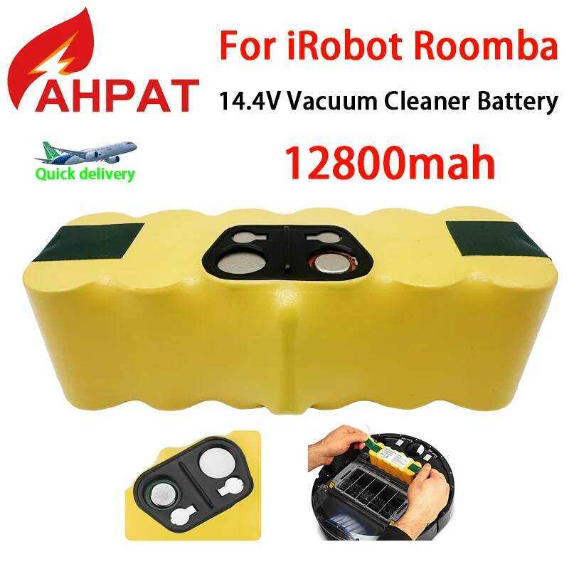 NI-Mh แบตเตอรี่ ขนาด 14.4V 12800mAh สำหรับ iRobot Roomba ซีรีส์ 500 600 700 800 รุ่น 880 760 530 555
