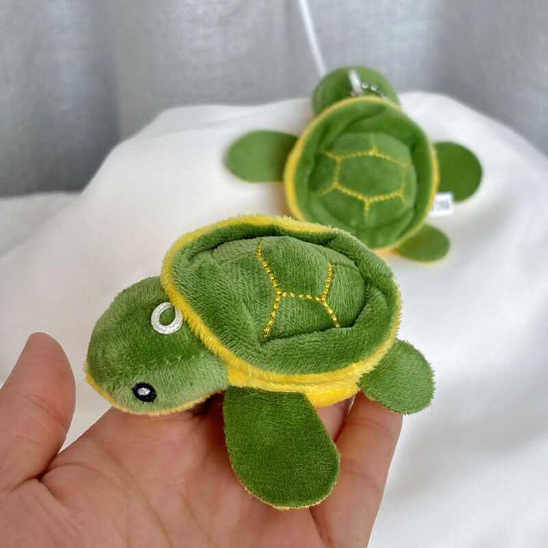 C Original Mini Plush Turtle Pendant Charm Keychain Doll Soft Stuffed Toon Figure Handbag Accessory