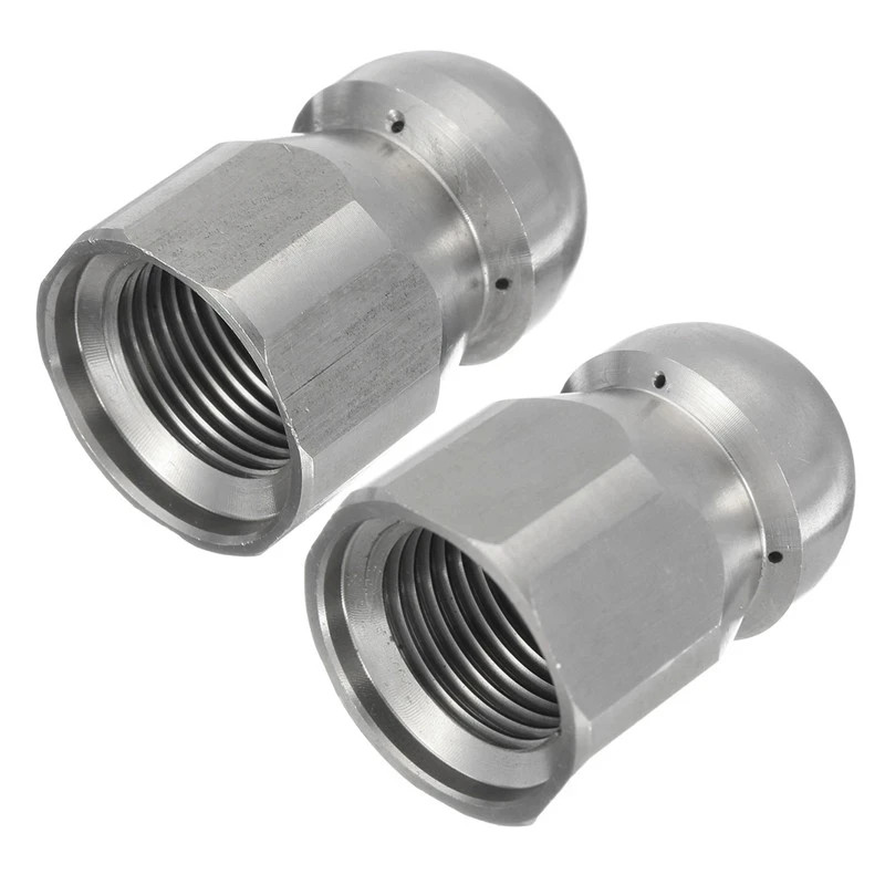 3/8 1/4F Stainless Steel Sewer Drain Cleaning Pipe Jetter Rotary Nozzle 5 Jet Pressure Sewer Cleani