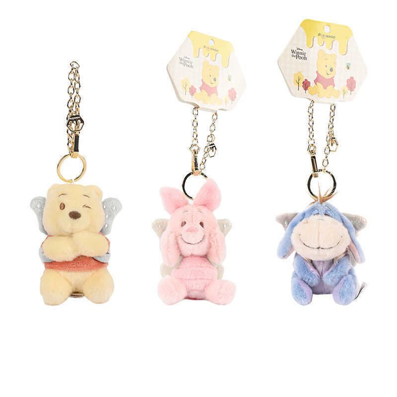 ของแท้ Disney Small Pendant Winnie the Pooh Piglet Eeyore Plush Toy Doll Keychain Pendant Pooh