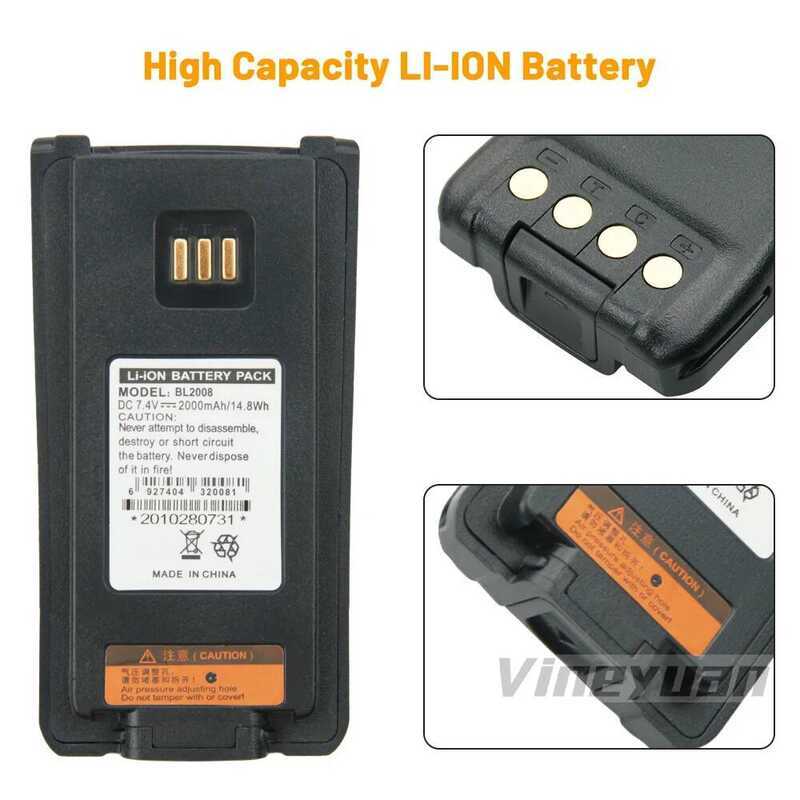 ▥ ใหม่ Bl2008 แบตเตอรี่ 2000Mah สําหรับ Hytera Pd700 Pd700s Pd705 Pd780 Pd780g Pd785 Pd880 Pd98