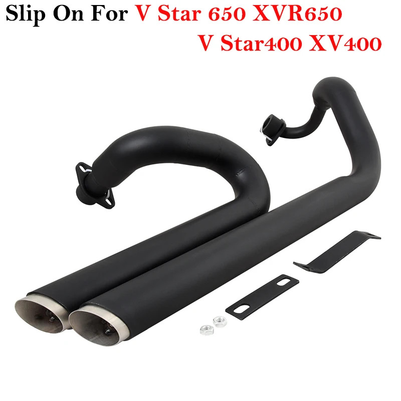 Motorcycle GP Exhaust Muffler Pipe Silencer For Yamaha V Star 650 XVS650 XVS400 DS650 400 Dragstar