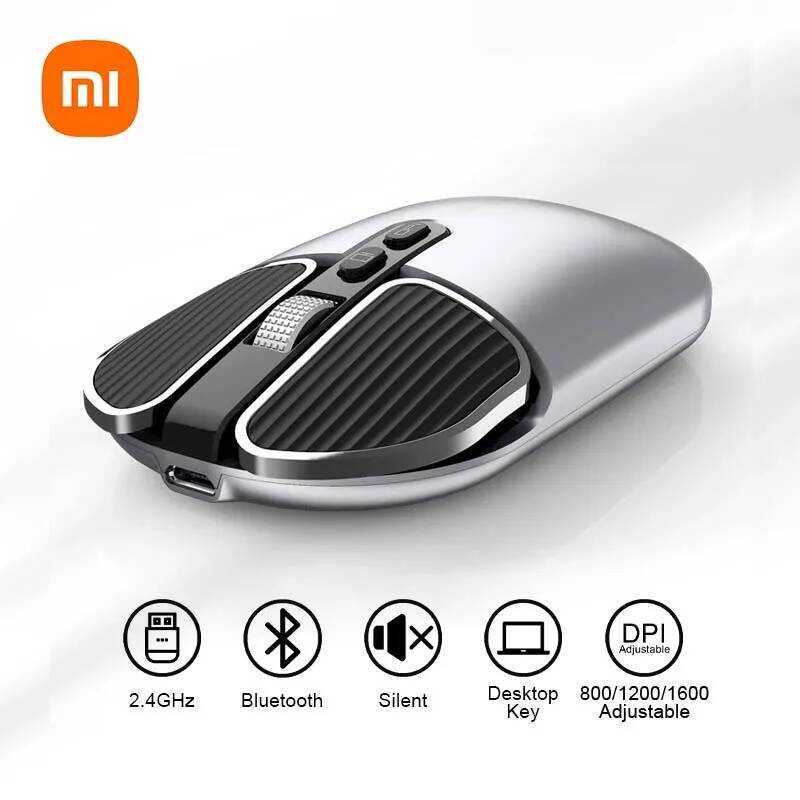 Xiaomi ไม้เมาส์ไร้สาย 2.4 GHz กันลื่น สำหรับโต๊ะทำงาน ปรับ DPI ได้ 1600 แบบ USB ชาร์จได้ รุ่นคู่ เงี