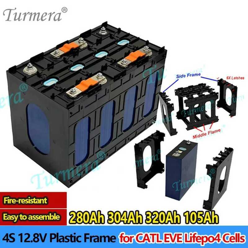 12/24V โครงแบตเตอรี่ สำหรับเซลล์ CATL EVE 280Ah 304Ah 320Ah 105Ah 100Ah Lifepo4 ที่ยึดพลาสติก ABS PC