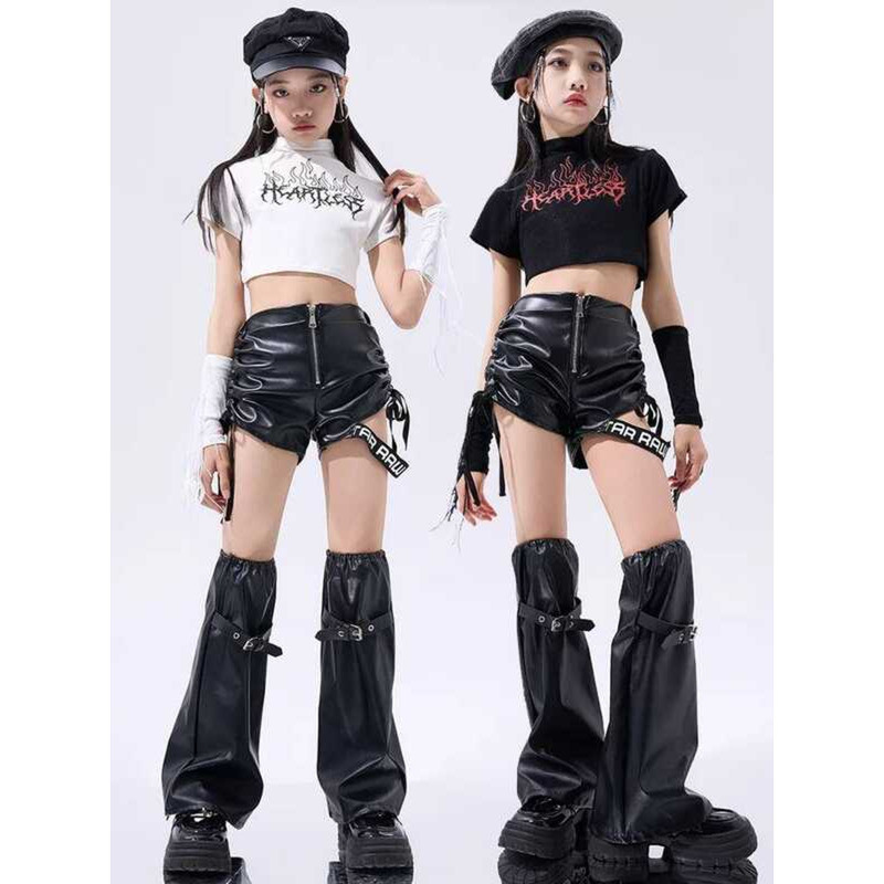 C Girls Jazz Dance Performance Outfit Bright Leather Street Dance Ensemble Children's Showbiz Trend