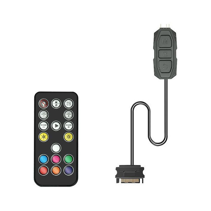 5V3 Pin to SATA อินเทอร์เฟซคอมพิวเตอร์แหล่งจ่ายไฟสายไฟ 5V3 Pin ARGB Controller คอมพิวเตอร์อุณหภูมิคว