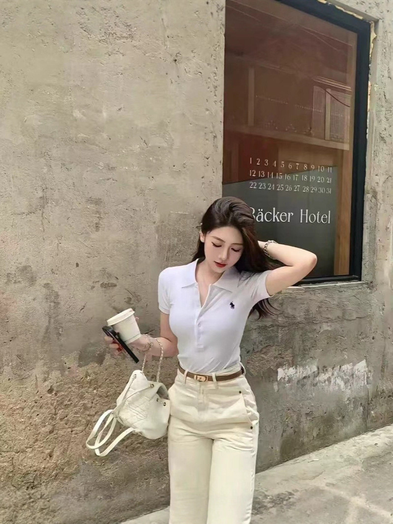 เสื้อโปโลผู้หญิง Ralph Lauren ลายปัก Pony แขนสั้น สไตล์คลาสสิกและทันสมัย