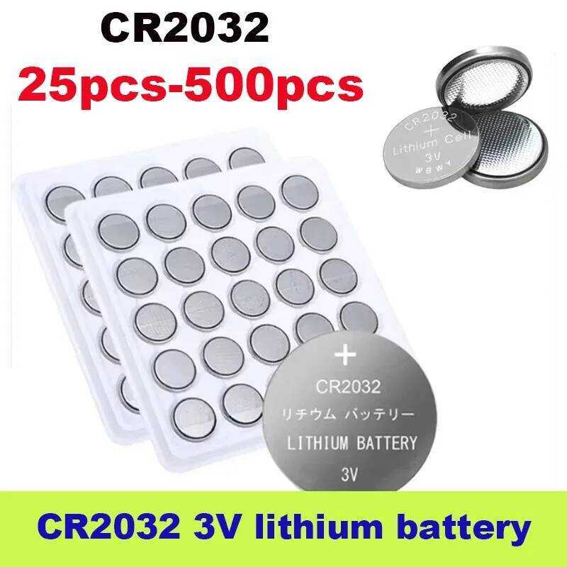 ชิ้น-500 25 ชิ้น แบตเตอรี่ลิเธียม CR2032 CR 2032 3V ของแท้ สำหรับนาฬิกา เครื่องคิดเลข นาฬิกา รีโมทคอ