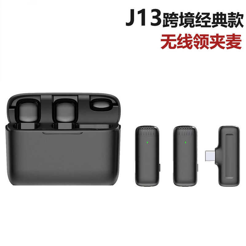 J11J13 หัวชาร์จไมโครโฟนไร้สายหนึ่งสําหรับสอง 2.4G Tik Tok Live Vlog ไมโครโฟน