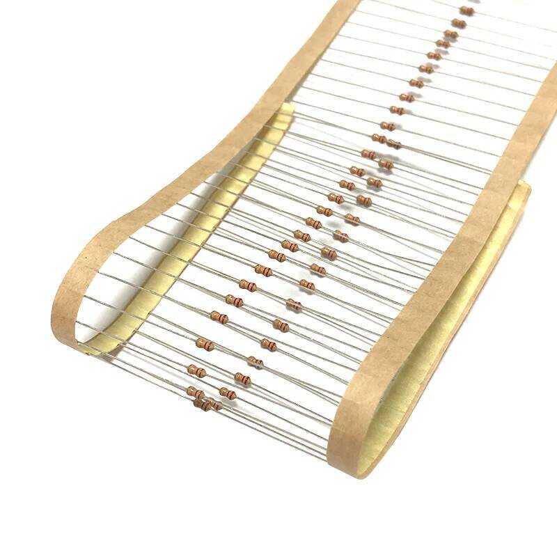 ชิ้น 100 ตัวต้านทานฟิล์มคาร์บอน 1/8W 5% 2R 20R 200R 2K 20K 200K 2 20 200 R K โอห์ม 0.125W 0R--1M 5%