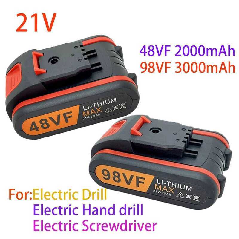 48VF แบตเตอรี่ชาร์จใหม่ 98VF 21V 3000mAh 100% สำหรับเครื่องมือไฟฟ้า ไขควง สว่านไฟฟ้า 100%