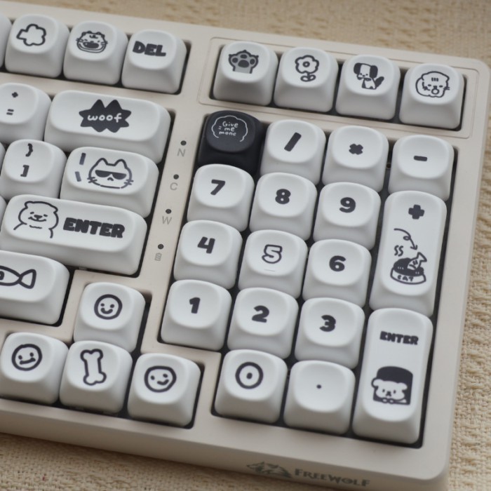Ameow Ago Keycap PBT ระเหิดห้าด้านส่วนบุคคลที่กําหนดเอง Atk68/หมาป่า/แมงมุม F87/98/104 ปุ่มกด