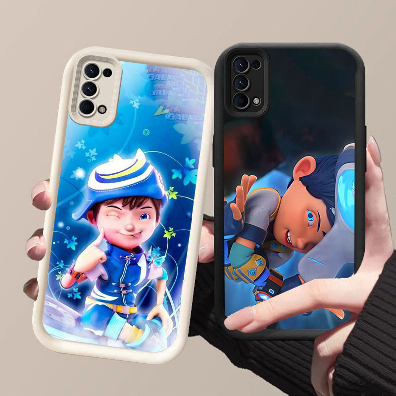 HK-10 Bobiboy ปลอกกันกระแทกสําหรับซิลิโคนสีดําและสีขาว OPPO Realme Reno ค้นหา Narzo N63 A5i X3 6 4 5