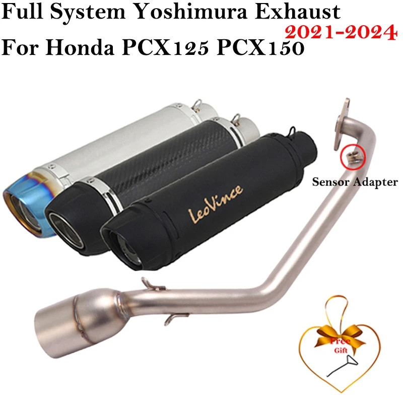 Full Systems Motorcycle Exhaust Leovince Escape For Honda PCX 125 150 PCX125 PCX150 2021 - 2024 Car