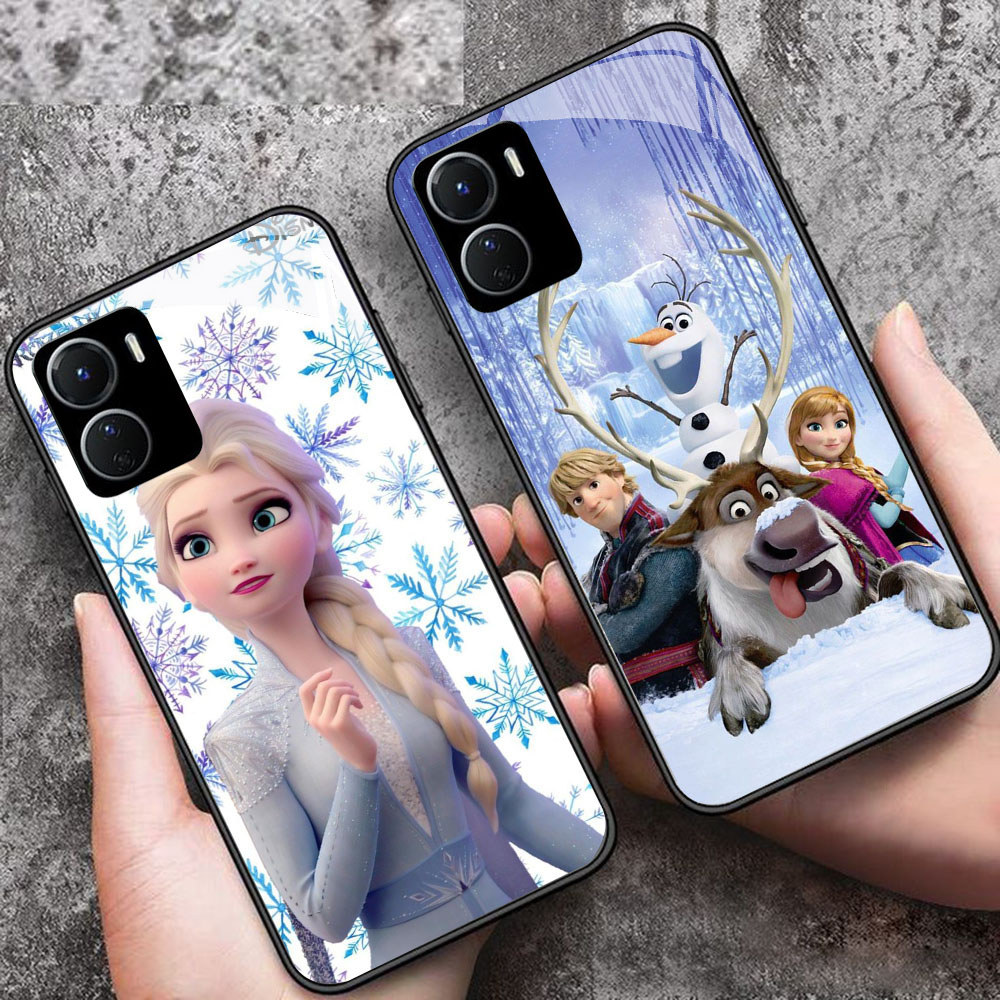 YS-3 Elsa Frozen HD Glass Casing สําหรับ VIVO Y16 Y15S Y01 Y56 Y36 Y27S Y15A Y36i Y17S iQOO Z9X U5X