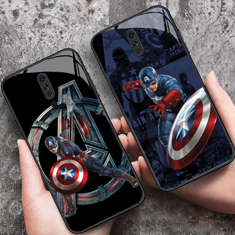 YS-42 กัปตันอเมริกา HD แก้วปลอกสําหรับ OPPO A5 A9 F11 A9X Reno 2F 2Z Pro