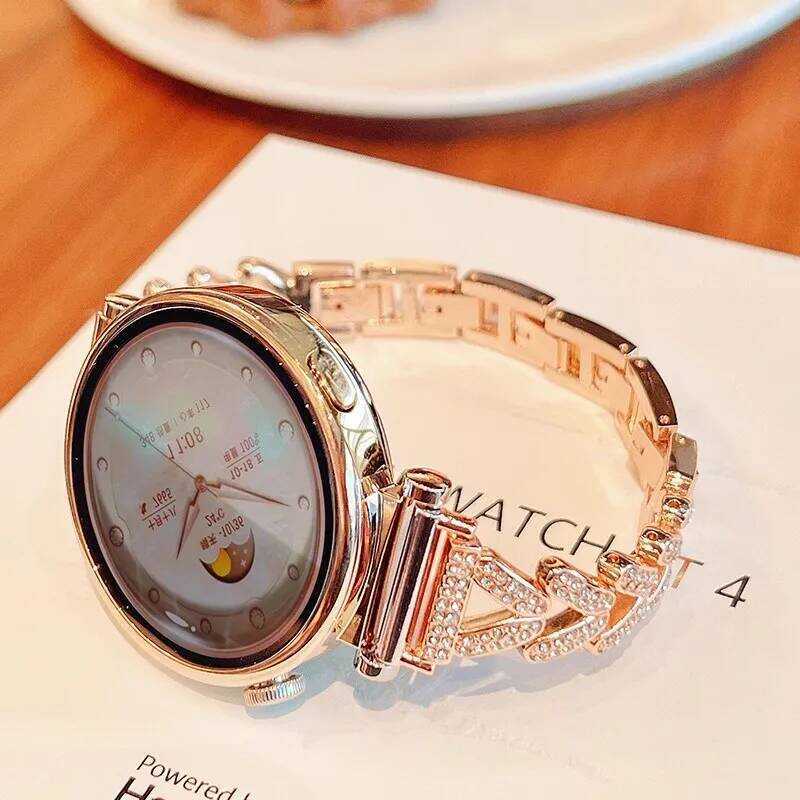 C Diamond Strap For Galaxy Watch 7/Fe/6/5/5 Pro/4 Classic 20Mm 22Mm Stainless Steel Bracelet Huawei