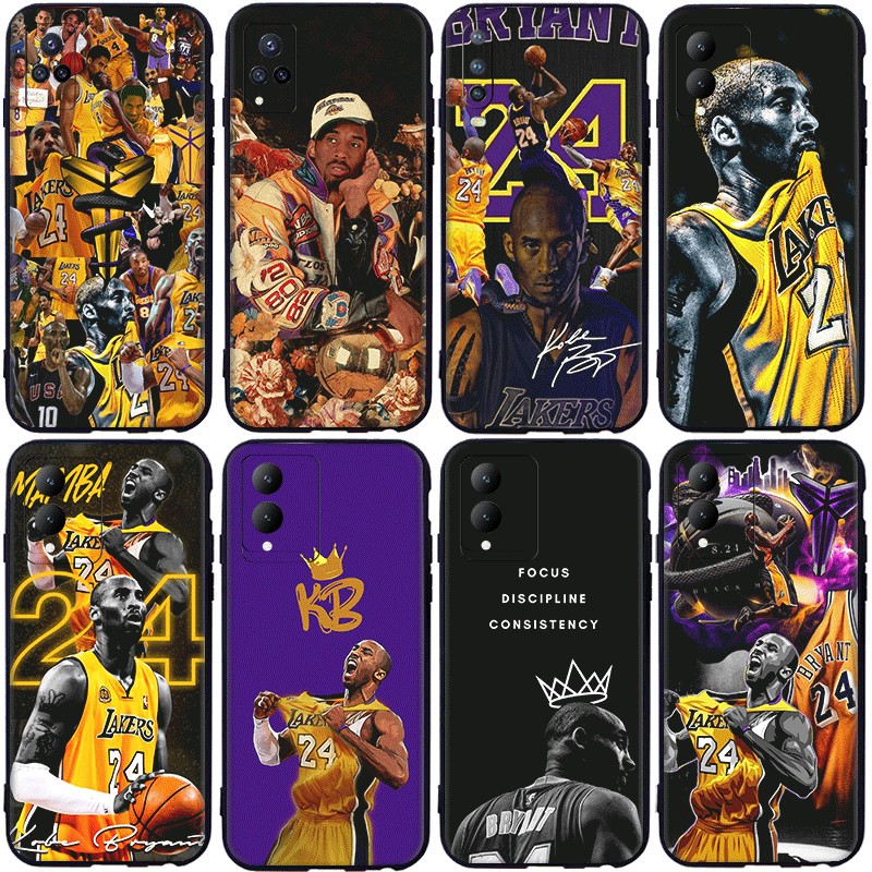 Vivo Y200 Y28 Y20 Y30 V9 Y85 Y89 Y69 NBA star Kobe Bryant โลโก้ TPU นิ่มเคสโทรศัพท์มือถือสีดํา