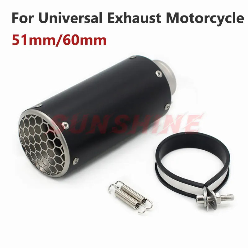 51mm 60mm Escape Moto Exhaust Motorcross Tips Pipe Motorcycle Muffler Modified Pitbike Universal Fo