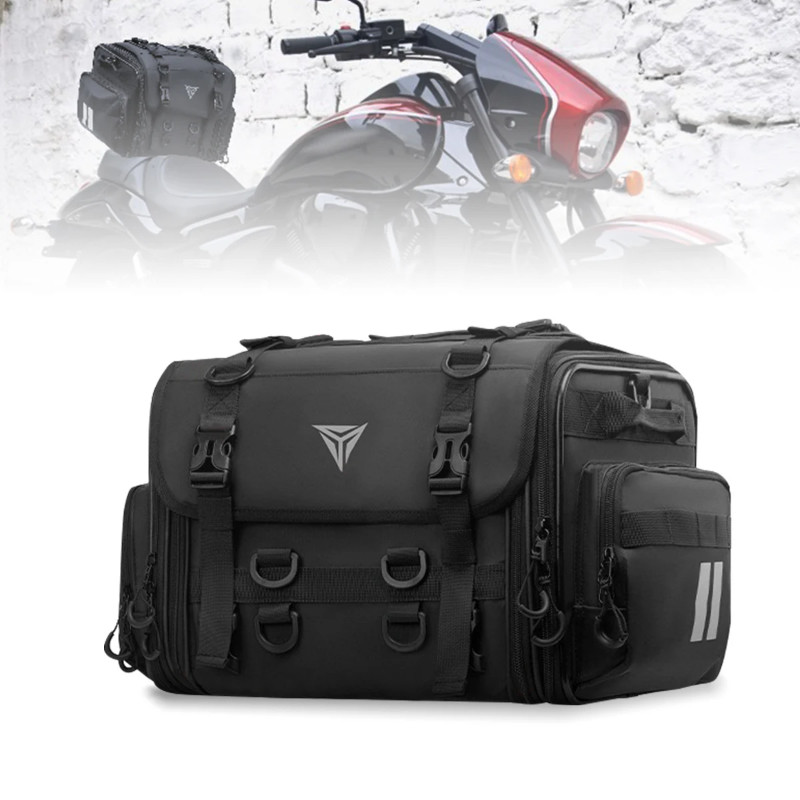 Motorcycle Tail Bag Waterproof Motorcycle Seat Bag Big Capacity 30-45L/40-60L Rear Tail Saddle Bag