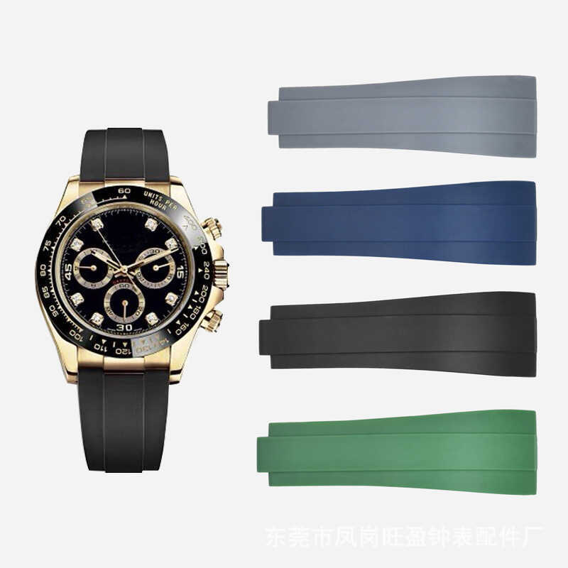 T สายยาง TPU 20 21 มม. เหมาะสําหรับสายนาฬิกา Rolex Yacht สายยางฟลูออรีนผู้ชาย