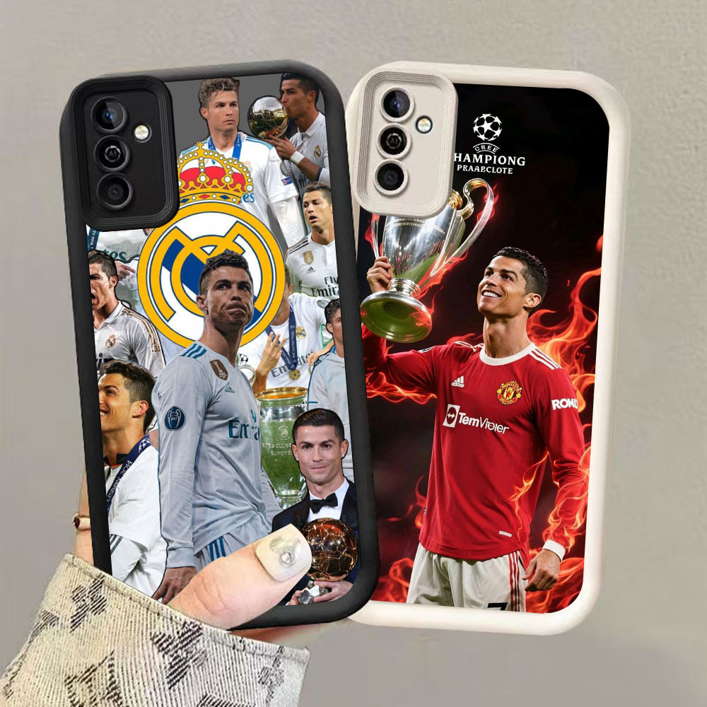 HK-57 FC Ronaldo ปลอกกันกระแทกสําหรับซิลิโคนสีดําและสีขาว OPPO Realme C71 14X 2025 14 C73 A5 14T A5X
