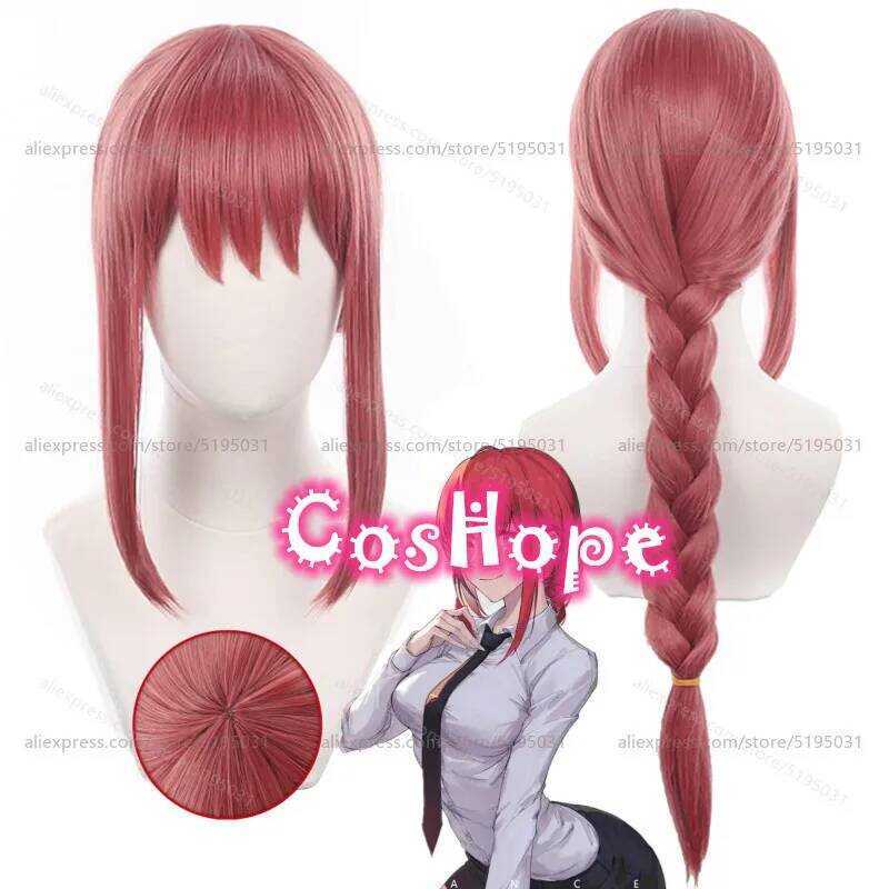 C Makima Cosplay Wig 70Cm Long Pre Braided Wig Anime Heat Resistant Synthetic Wigs For Halloween Ca