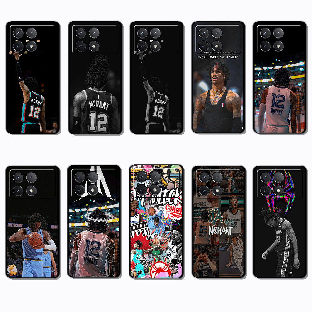 เคสโทรศัพท์สีดํานุ่มสําหรับ Xiaomi Redmi K70E K60 k70 POCO F5 X6 F6 Pro NG14 Ja Morant ปลอก Anti fal